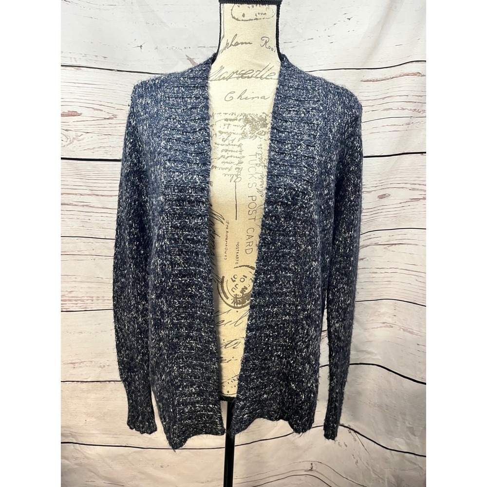 St Johns Bay Women's Blue‎ Marled Knit Cardigan Sweater Size Medium
